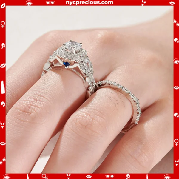 2 Pcs Engagement Ring Set for Women