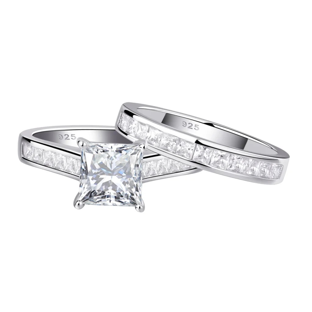 2 Pieces Classic Wedding Ring Set for Women