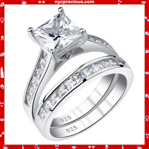 2 Pieces Classic Wedding Ring Set for Women