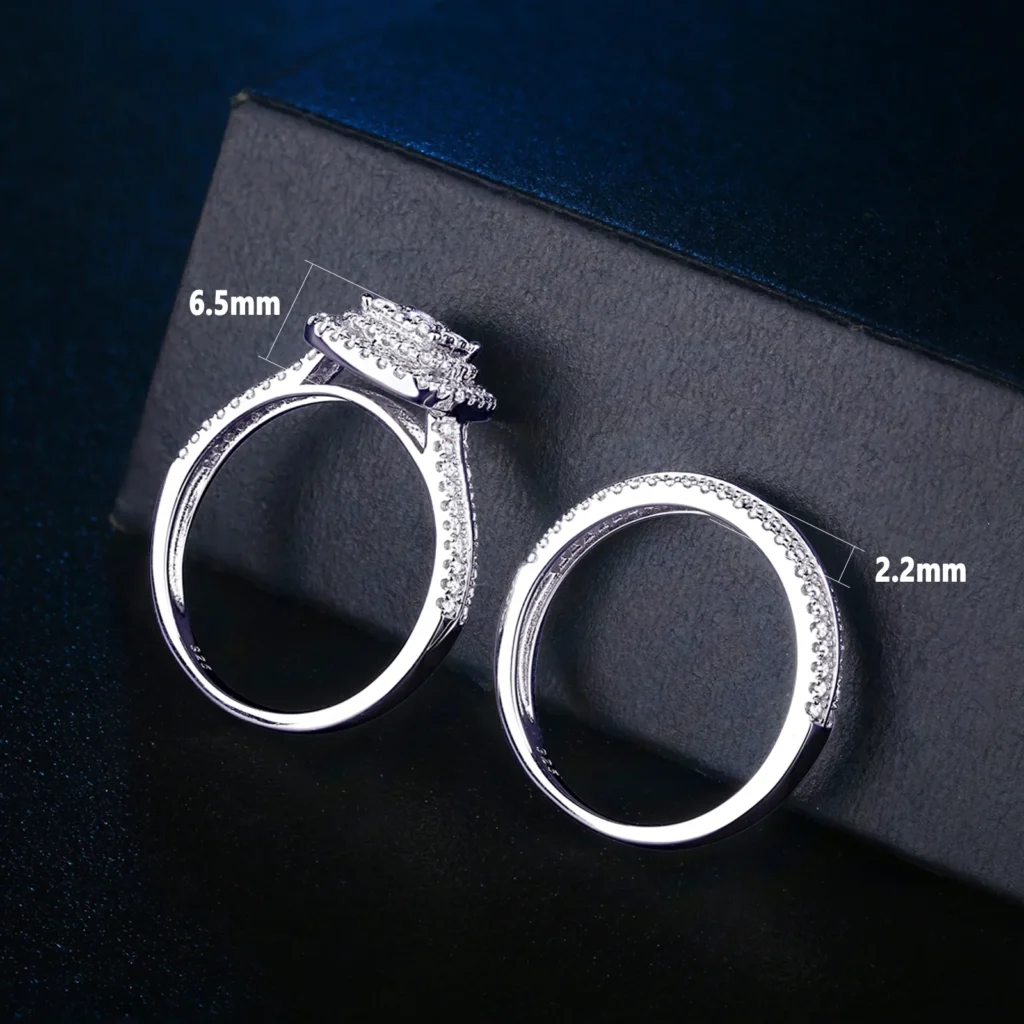 2Pcs Wedding Rings for Women