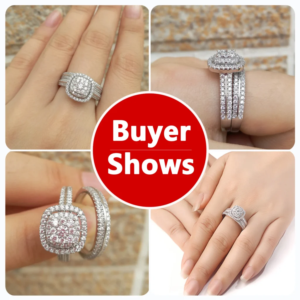 2Pcs Wedding Rings for Women