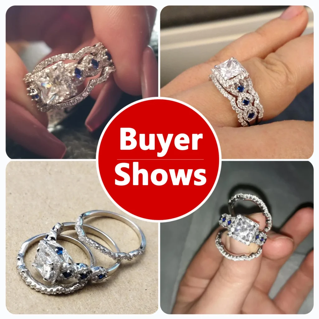 3 Pcs Wedding Ring Sets for Women