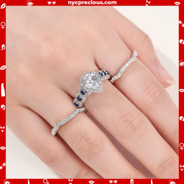 3 Pieces Engagement Ring Set