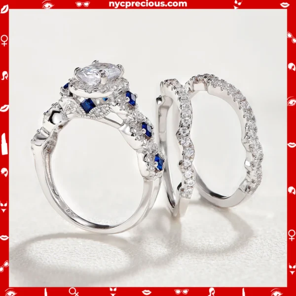 3 Pieces Engagement Ring Set