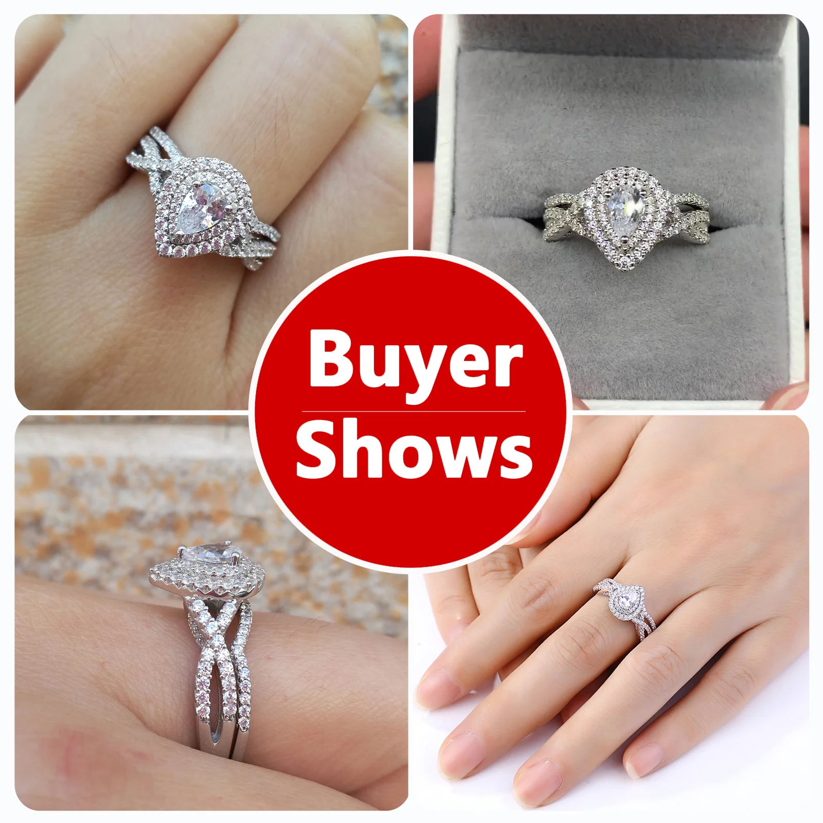 2 Pcs 925 Sterling Silver Wedding Rings