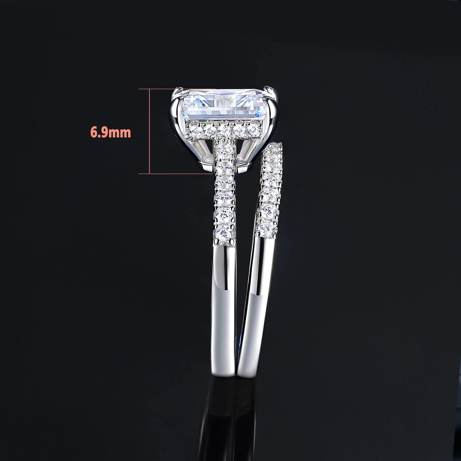 3.4 Ct Emerald Cut Rings