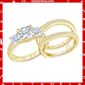 Yellow/ Rose Gold Wedding Rings Set