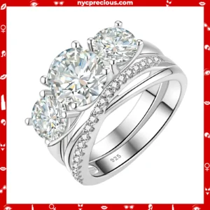 925 Sterling Silver Engagement Ring Set