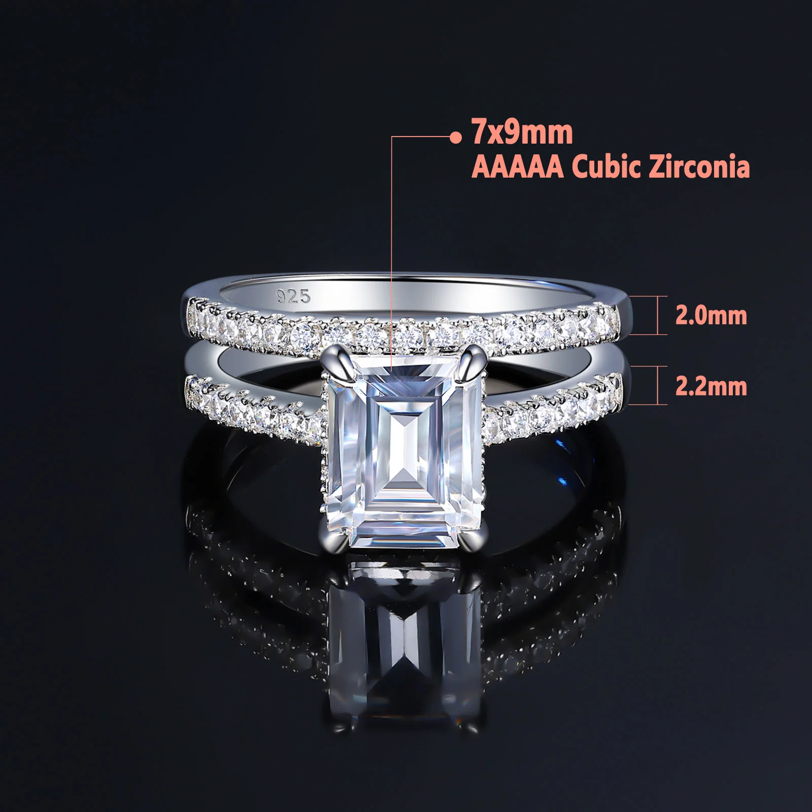 3.4 Ct Emerald Cut Rings