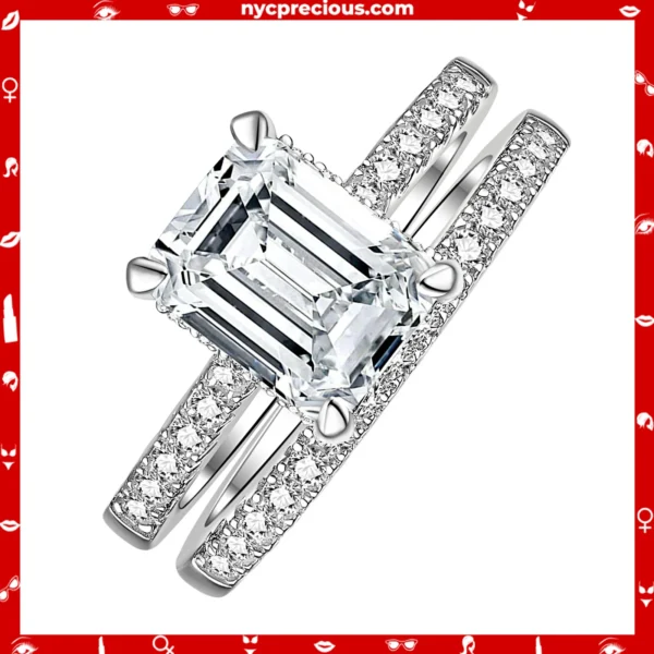 3.4 Ct Emerald Cut Rings