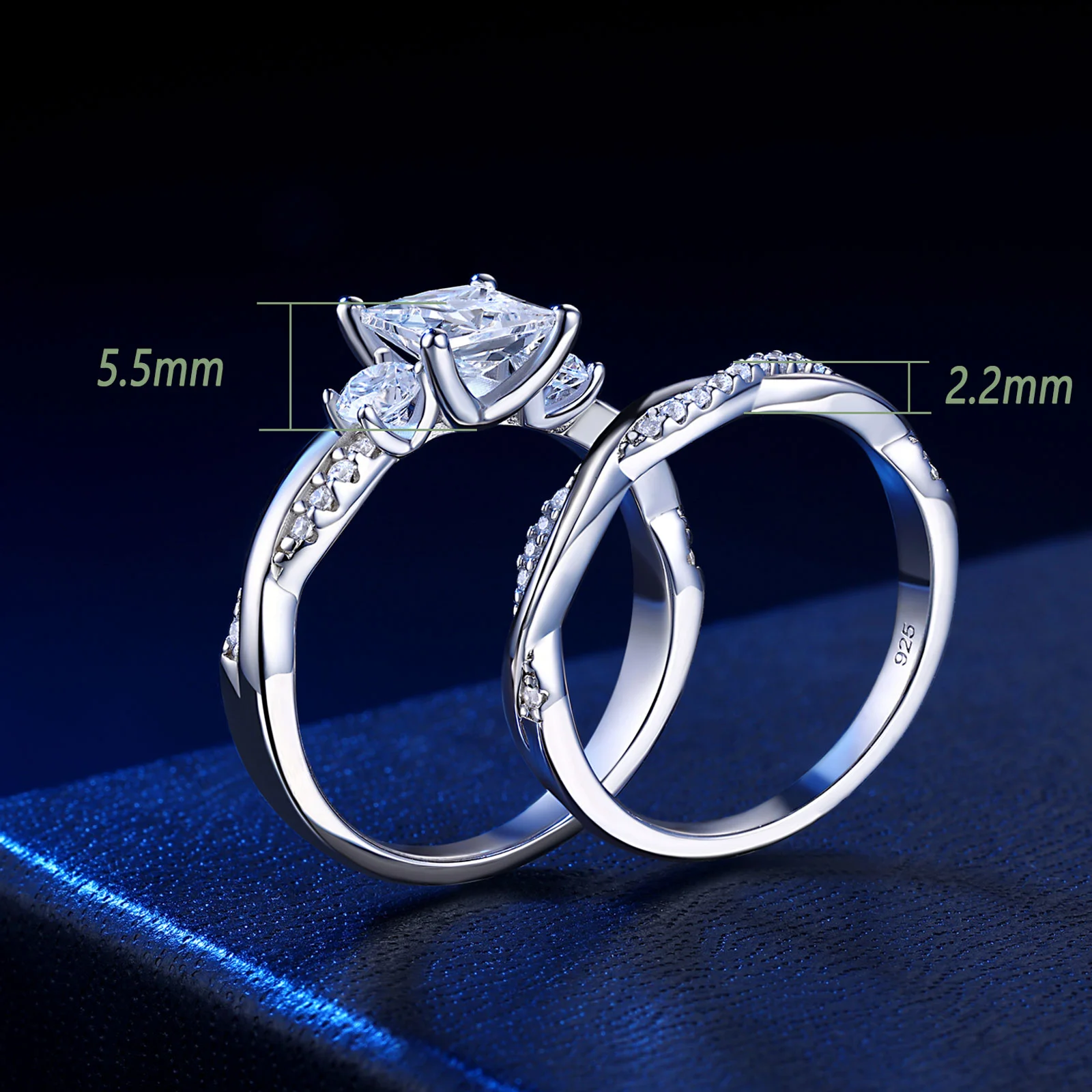 925 Sterling Silver Eternity Engagement Rings