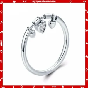 Sterling Silver Heart Crystal Ring