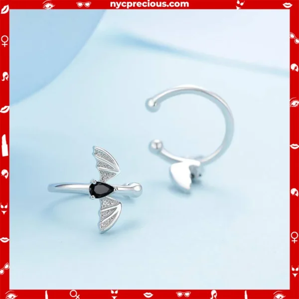 Sterling Silver Bat Earrings