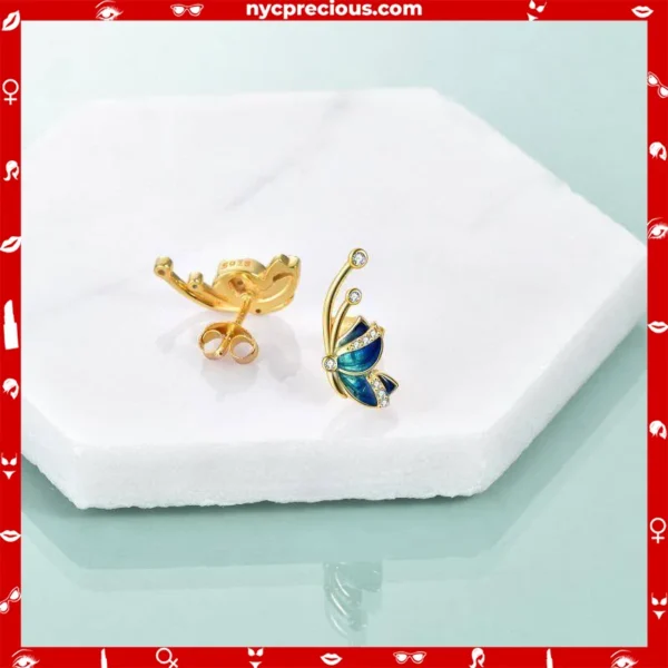 Sterling Silver Butterfly Earrings for Women