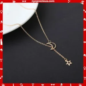 Simple Moon Star Necklace