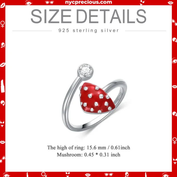 Beautiful Red Mushroom Ring