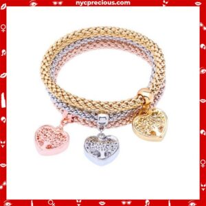 Alloy Tricolour Set Stretch Popcorn Corn Chain Love Tree Bracelet