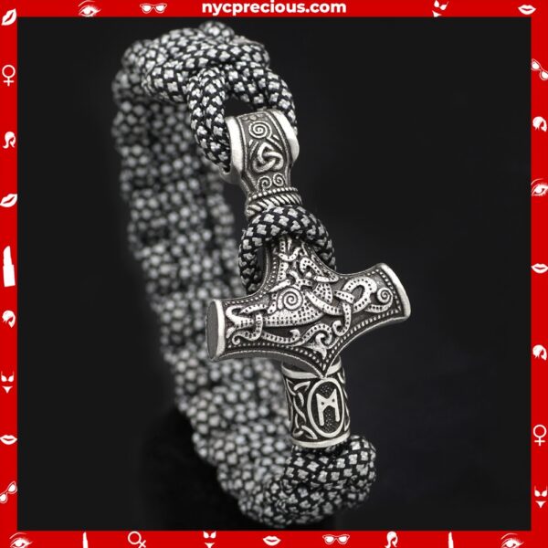 Vintage Thor's Hammer Braided Bracelet