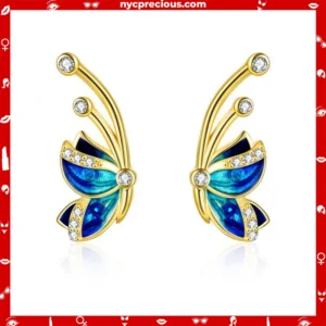 Sterling Silver Butterfly Earrings for Women