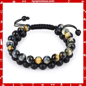 Matte Black Agate Beads Bracelet