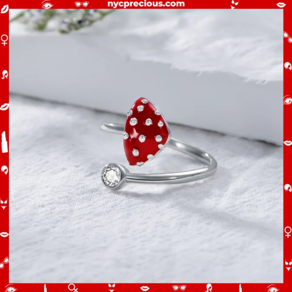 Beautiful Red Mushroom Ring