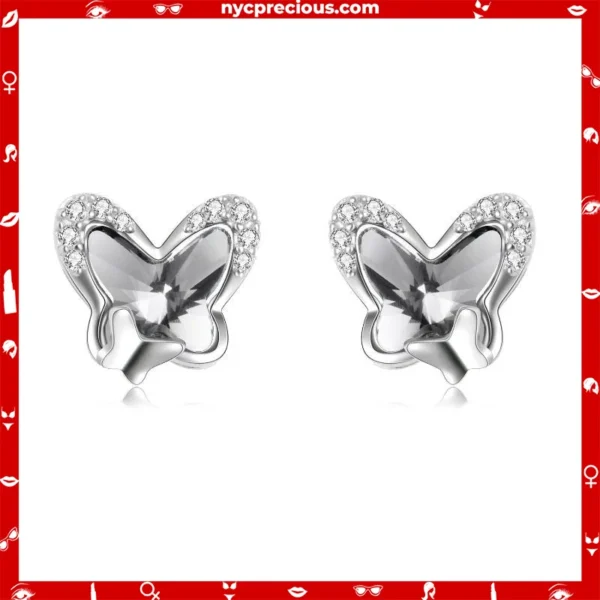 925 Sterling Silver Butterfly Stud Earrings