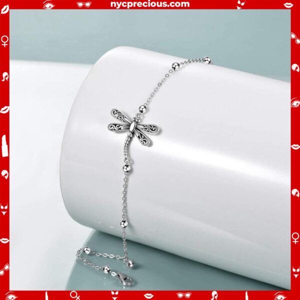 925 Sterling Silver Dragonfly Chain Bracelet