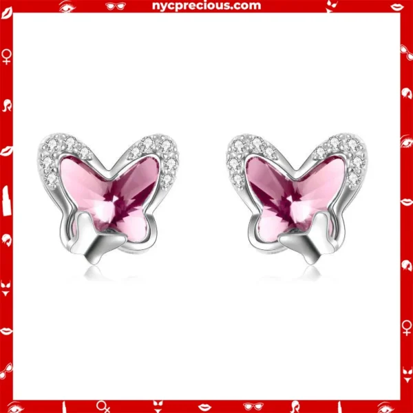 925 Sterling Silver Butterfly Stud Earrings