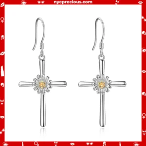 Sterling Silver Cross Earring