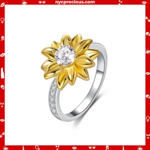 Sterling Silver Sunflower Ring