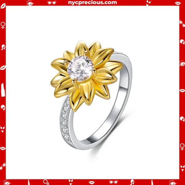 Sterling Silver Sunflower Ring