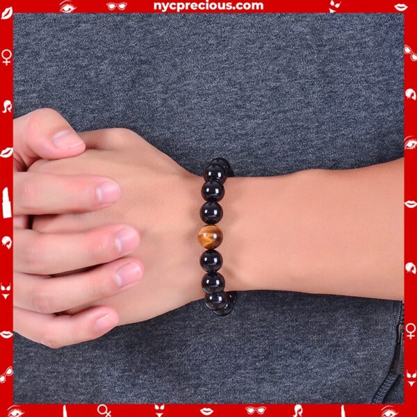 Natural Black Onyx Charm Bracelet