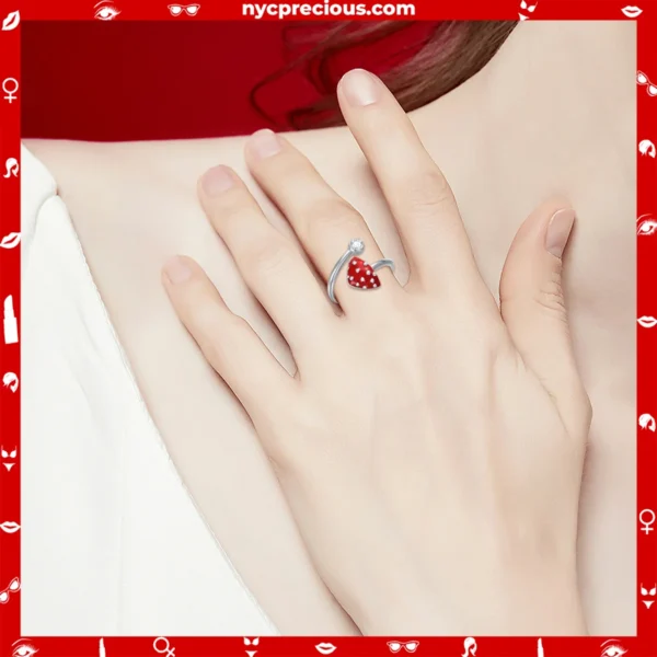 Beautiful Red Mushroom Ring