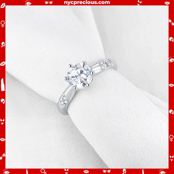 Moissanite Engagement Rings For Women 925 Sterling Silver