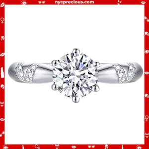 Moissanite Engagement Rings For Women 925 Sterling Silver