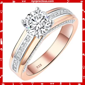 Rose Gold White Color Wedding Engagement Rings For Women