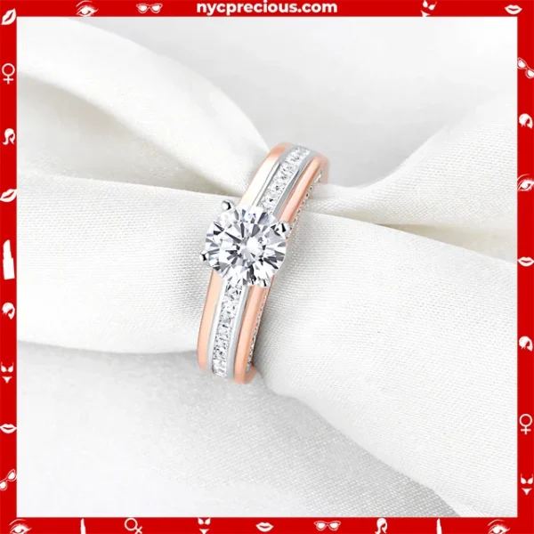 Rose Gold White Color Wedding Engagement Rings For Women