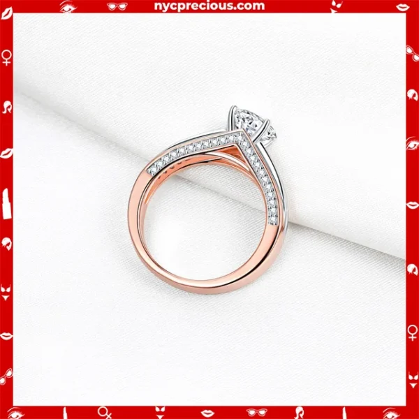 Rose Gold White Color Wedding Engagement Rings For Women